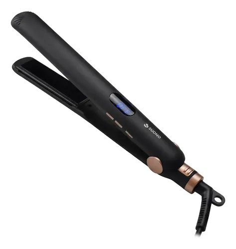 Planchita De Pelo Suono Con Turmalina Keratina 28mm Alisador LCD Color Negro