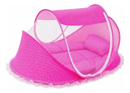 Cuna Portátil Rory Baby Aire Libre Plegable con Mosquitero para Bebé de 0 a 6 Meses, Rosa