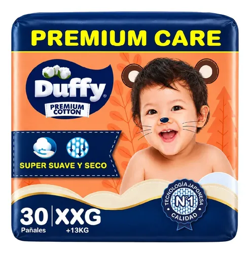 Pañales Duffy Premium Care Hiperpack Talle Xxg X 30 Un