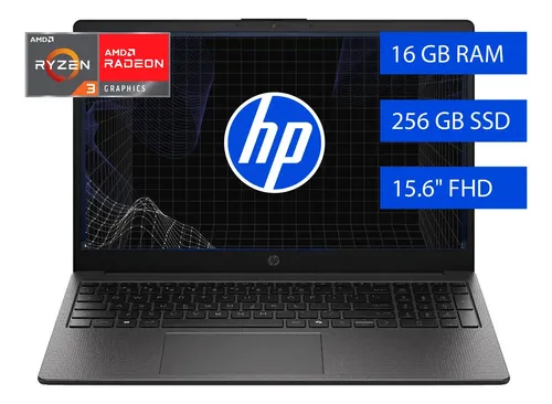 Notebook HP 255R G10 de 15.6" con Ryzen 3 7335U, 16 GB RAM y 256 GB SSD
