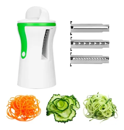 Cortador Rallador Para Convertir Verduras En Fideos 3 En 1 LIBERCAM RRAL-00 Color Blanco Y Verde