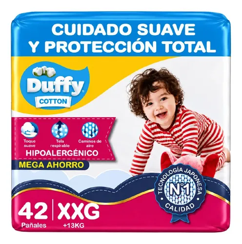 Pañales Duffy Cotton Mega Ahorro Talle Xxg X 42 Un