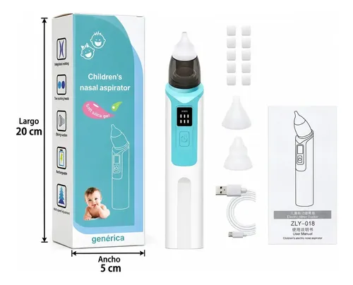 Aspirador Nasal Electrico Usb Limpiador Bebe Saca Mocos Color Celeste