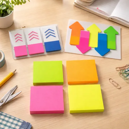 Set Notas Adhesivas Post It + Señaladores De Página