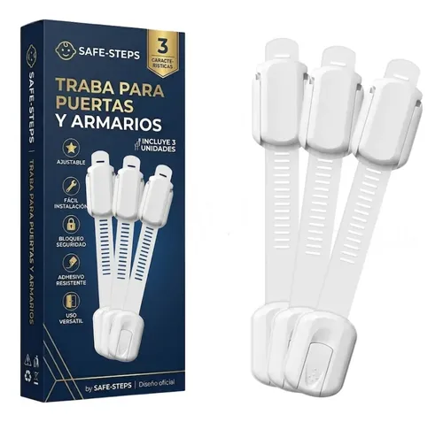 Traba Puerta Bebe X3 Seguridad Niños Heladera Cajones Hornos