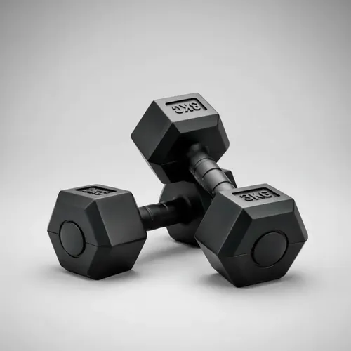 Par De Mancuernas 3kg C/u Pesas Recubiertas Premium Fitnesas Negro