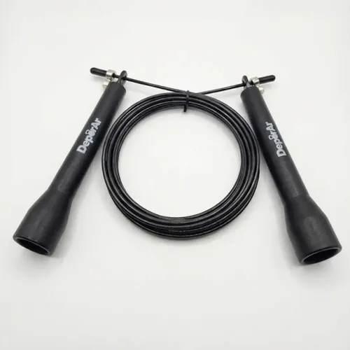 Soga Para Saltar Cable Acero Regulable Speed Rope Deporar Negro