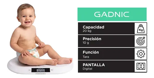 Balanza Pediatrica Ganic Sd8 Lb Kg Función Tara Bebés Animales Alta Precisión