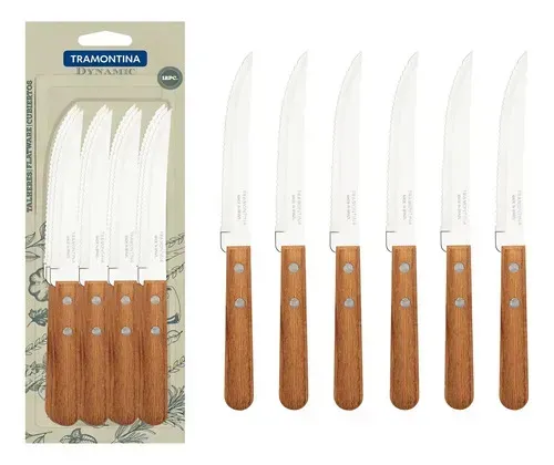 Cuchillo de asado mesa Dynamic Tramontina 12 unidades color Marrón